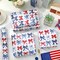 Patriotic Bow Wrapping Paper - Mini Roll - 17 In x 32.8 Ft Red Blue Star Bowknot Gift Wrap